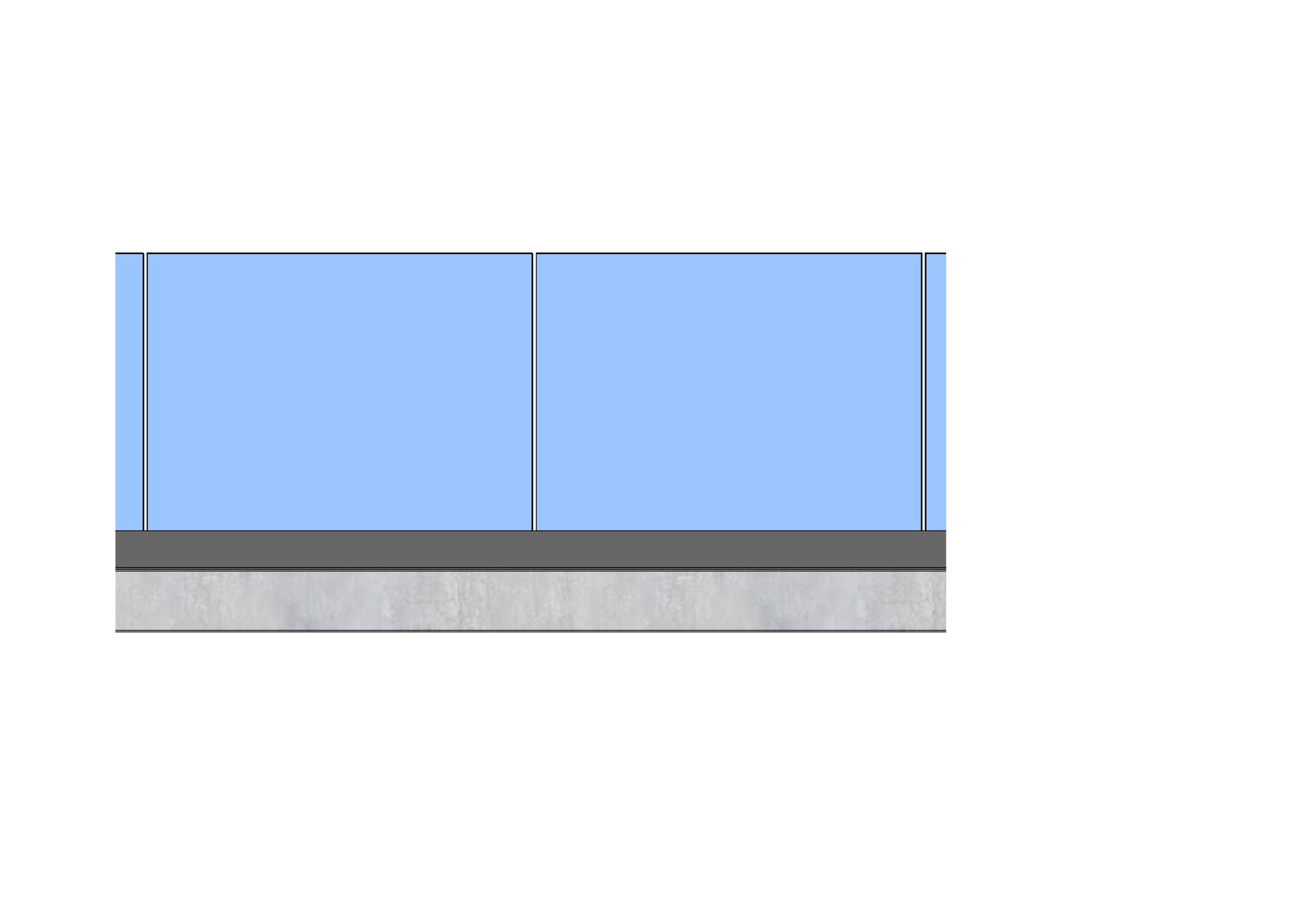 FreeGlass Panorama glasbalustrade HW0910GL-10104 met profiel voor OP de vloer (TOP-mounted)