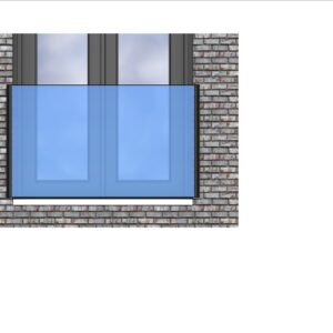 FreeGlass Panorama glasbalustrade HW0910GL-FR4 als frans balkonhek op buitenkant metselwerk